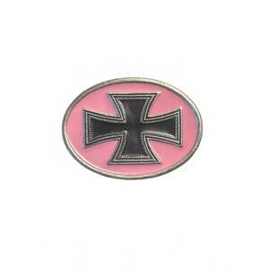 Rare Vintage Pink Iron Cross Belt Buckle – 10/10 Condition